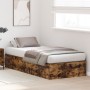 Marco de Cama de Almacenamiento en Roble Ahumado 75x190 cm de , Camas y somieres - Ref: Foro24-3335417, Precio: 170,71 €, Des...