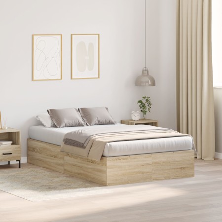 Estructura de Cama de Almacenamiento en Roble Sonoma 120x190 cm de , Camas y somieres - Ref: Foro24-3335423, Precio: 289,94 €...