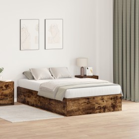 Estructura de Cama de Almacenamiento Roble Ahumado 120x190 cm de , Camas y somieres - Ref: Foro24-3335425, Precio: 305,90 €, ...