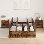 Estructura de Cama de Almacenamiento Roble Ahumado 120x190 cm de , Camas y somieres - Ref: Foro24-3335425, Precio: 305,90 €, ...
