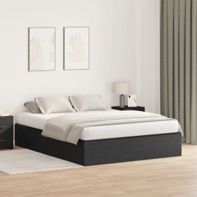 Estructura de Cama de Almacenamiento de Roble Negro 140x190 cm de , Camas y somieres - Ref: Foro24-3335430, Precio: 351,29 €,...