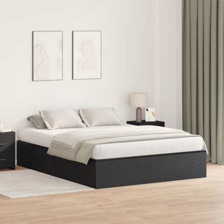 Estructura de Cama de Almacenamiento de Roble Negro 140x190 cm de , Camas y somieres - Ref: Foro24-3335430, Precio: 351,29 €,...