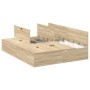 Cama con Almacenamiento Roble Sonoma Madera elaborada 140 x 200 cm de , Camas y somieres - Ref: Foro24-3335431, Precio: 330,6...