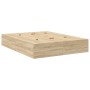 Cama con Almacenamiento Roble Sonoma Madera elaborada 140 x 200 cm de , Camas y somieres - Ref: Foro24-3335431, Precio: 330,6...