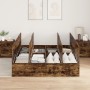 Cama con almacenamiento Roble Ahumado 140x190 cm de , Camas y somieres - Ref: Foro24-3335433, Precio: 330,68 €, Descuento: %