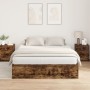 Cama con almacenamiento Roble Ahumado 140x190 cm de , Camas y somieres - Ref: Foro24-3335433, Precio: 330,68 €, Descuento: %