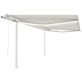 Toldo automático con LED y sensor de viento crema 4,5x3,5 m de vidaXL, Toldos - Ref: Foro24-3070052, Precio: 790,17 €, Descue...