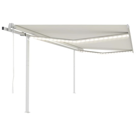 Toldo automático con LED y sensor de viento crema 4,5x3,5 m de vidaXL, Toldos - Ref: Foro24-3070052, Precio: 790,17 €, Descue...