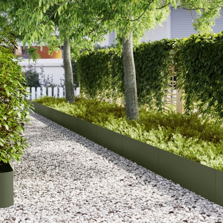 bordes de césped 30 pcs Verde Oliva 100x0,5x30 cm Acero de , Ribetes y bordes para jardín - Ref: Foro24-3335784, Precio: 254,...