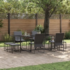 Juego de comedor de jardín de 10 piezas de con cojines de acero y textileno de , Conjuntos de jardín - Ref: Foro24-3335863, P...