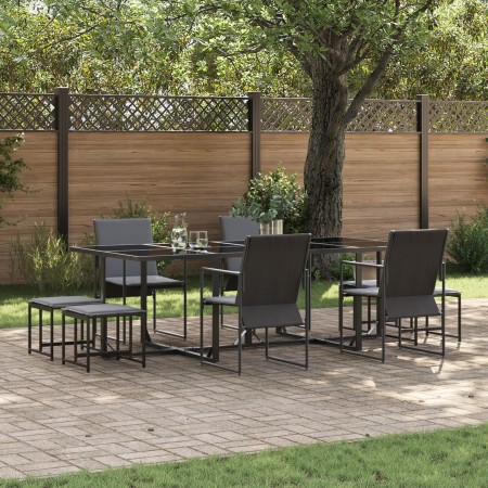 Juego de comedor de jardín de 10 piezas de con cojines de acero y textileno de , Conjuntos de jardín - Ref: Foro24-3335863, P...