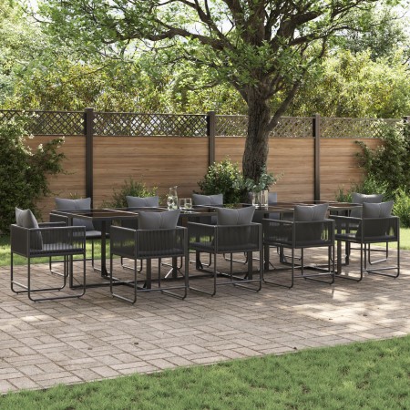 Conjunto de Comedor de Jardín de 13 Piezas con Cojines de Acero y Ratán Sintético de , Conjuntos de jardín - Ref: Foro24-3335...