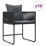 Conjunto de Comedor de Jardín de 13 Piezas con Cojines de Acero y Ratán Sintético de , Conjuntos de jardín - Ref: Foro24-3335...