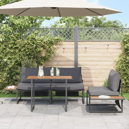 Juego de Comedor de Jardín de 3 Piezas con Cojines Antracita de , Conjuntos de jardín - Ref: Foro24-3335888, Precio: 448,58 €...