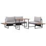 Conjunto de Comedor de Jardín de 3 Piezas con Cojines Gris Claro de , Conjuntos de jardín - Ref: Foro24-3335889, Precio: 448,...