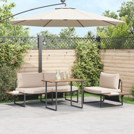 Juego de Comedor de Jardín de 3 Piezas con Cojines Color Taupe de , Conjuntos de jardín - Ref: Foro24-3335890, Precio: 448,58...