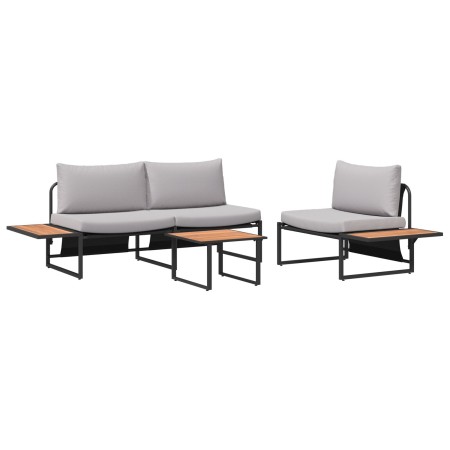 Conjunto de Sofá de Jardín de 3 Piezas con Cojines Gris Claro de , Conjuntos de jardín - Ref: Foro24-3335892, Precio: 415,34 ...
