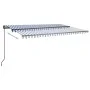 Toldo manual retráctil con postes azul y blanco 3x2,5 m de vidaXL, Toldos - Ref: Foro24-3070096, Precio: 301,83 €, Descuento: %