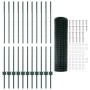 Cerca Euro de Set de 2 Verde Acero con Revestimiento en Polvo de , Postes de cerca - Ref: Foro24-3336008, Precio: 173,36 €, D...