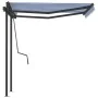 Toldo manual retráctil con postes azul y blanco 3x2,5 m de vidaXL, Toldos - Ref: Foro24-3070096, Precio: 301,83 €, Descuento: %