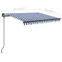 Toldo manual retráctil con postes azul y blanco 3x2,5 m de vidaXL, Toldos - Ref: Foro24-3070096, Precio: 301,83 €, Descuento: %