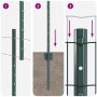 Set de Cerca Euro Juego de 2 Verde Acero Recubierto de Polvo de , Postes de cerca - Ref: Foro24-3336018, Precio: 156,63 €, De...