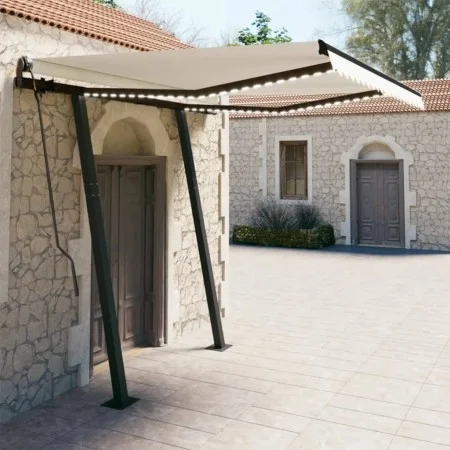 Toldo automático con LED y sensor de viento color crema 3x2,5 m de vidaXL, Toldos - Ref: Foro24-3070112, Precio: 551,64 €, De...