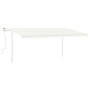 Toldo retráctil manual con postes crema 5x3,5 m de vidaXL, Toldos - Ref: Foro24-3070057, Precio: 505,67 €, Descuento: %