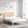 Estructura de cama con cabecero madera maciza 120x200 cm de vidaXL, Camas y somieres - Ref: Foro24-3193721, Precio: 116,93 €,...