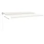 Toldo retráctil manual con postes crema 5x3,5 m de vidaXL, Toldos - Ref: Foro24-3070057, Precio: 497,35 €, Descuento: %