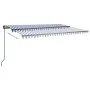 Toldo automático retráctil con postes azul y blanco 3x2,5 m de vidaXL, Toldos - Ref: Foro24-3070106, Precio: 409,63 €, Descue...