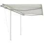 Toldo retráctil automático con postes crema 3x2,5 m de vidaXL, Toldos - Ref: Foro24-3069907, Precio: 409,08 €, Descuento: %