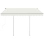 Toldo retráctil automático con postes crema 3x2,5 m de vidaXL, Toldos - Ref: Foro24-3069907, Precio: 388,70 €, Descuento: %