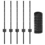 Valla Euro con 5 Postes U Gris 0.6x10 m Acero de , Postes de cerca - Ref: Foro24-3336079, Precio: 46,71 €, Descuento: %