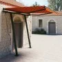 Toldo automático retráctil con postes naranja y marrón 3x2,5 m de vidaXL, Toldos - Ref: Foro24-3070110, Precio: 404,55 €, Des...