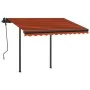 Toldo automático retráctil con postes naranja y marrón 3x2,5 m de vidaXL, Toldos - Ref: Foro24-3070110, Precio: 404,55 €, Des...