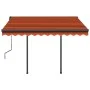 Toldo automático retráctil con postes naranja y marrón 3x2,5 m de vidaXL, Toldos - Ref: Foro24-3070110, Precio: 404,55 €, Des...