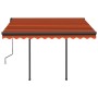 Toldo automático retráctil con postes naranja y marrón 3x2,5 m de vidaXL, Toldos - Ref: Foro24-3070110, Precio: 434,23 €, Des...