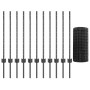 Juego de Cerca de Jardín Set de 2 Gris Acero Recubierto en Polvo de , Postes de cerca - Ref: Foro24-3336116, Precio: 89,54 €,...