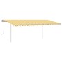 Toldo manual retráctil con postes amarillo y blanco 6x3,5 m de vidaXL, Toldos - Ref: Foro24-3070078, Precio: 683,12 €, Descue...