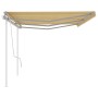 Toldo manual retráctil con postes amarillo y blanco 6x3,5 m de vidaXL, Toldos - Ref: Foro24-3070078, Precio: 683,12 €, Descue...