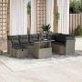 Set muebles jardín 9 pzas y cojines ratán sintético gris claro en Conjuntos de jardín | Comprar online en Foru.es