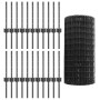 Juego de Cercas de Jardín de Set de 3 Gris Acero recubierto de PVC de , Postes de cerca - Ref: Foro24-3336127, Precio: 104,62...