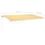 Toldo manual retráctil con postes amarillo y blanco 6x3,5 m de vidaXL, Toldos - Ref: Foro24-3070078, Precio: 683,12 €, Descue...
