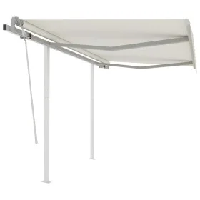 Toldo manual retráctil con postes color crema 3x2,5 m de vidaXL, Toldos - Ref: Foro24-3069897, Precio: 307,46 €, Descuento: %