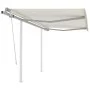 Toldo manual retráctil con postes color crema 3x2,5 m de vidaXL, Toldos - Ref: Foro24-3069897, Precio: 307,46 €, Descuento: %
