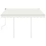 Toldo manual retráctil con postes color crema 3x2,5 m de vidaXL, Toldos - Ref: Foro24-3069897, Precio: 307,46 €, Descuento: %
