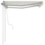 Toldo manual retráctil con postes color crema 3x2,5 m de vidaXL, Toldos - Ref: Foro24-3069897, Precio: 307,46 €, Descuento: %