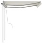 Toldo manual retráctil con postes color crema 3x2,5 m de vidaXL, Toldos - Ref: Foro24-3069897, Precio: 314,06 €, Descuento: %