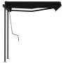 Toldo manual retráctil con postes gris antracita 3x2,5 m de vidaXL, Toldos - Ref: Foro24-3070099, Precio: 352,70 €, Descuento: %